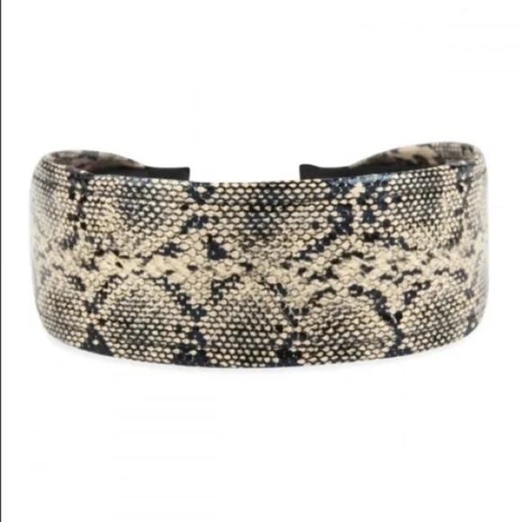 Snake Skin Faux Leather Headband - Picture 3 of 3